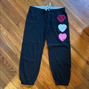 PINK Victoria's Secret Vintage Black Joggers with Heart Accents